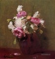 Weißer Pfingstrosen und Rosen Narcissus Blumenmaler Henri Fantin Latour